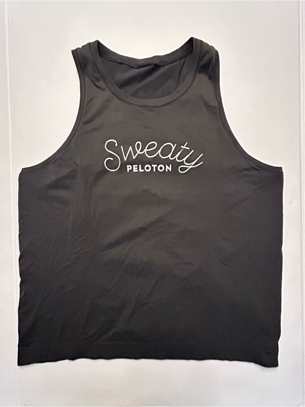 Lululemon Sweaty Peloton Black Muscle Tank Top Women’s Size 12